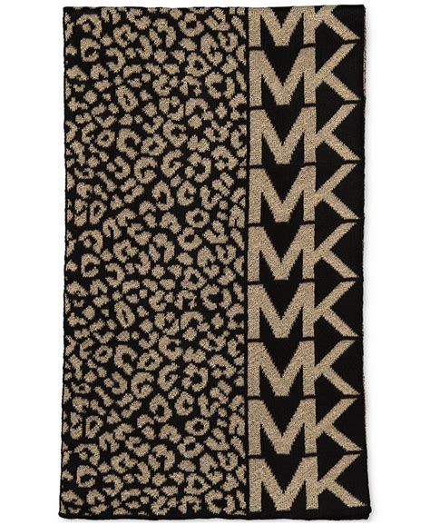 michael kors metallic animal font|Michael Kors Metallic Leopard Scarf in (BLACK) Reg. $58..